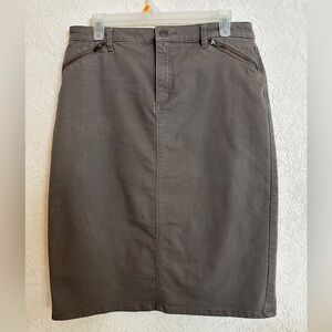 Christopher & Banks Khaki Midi Skirt